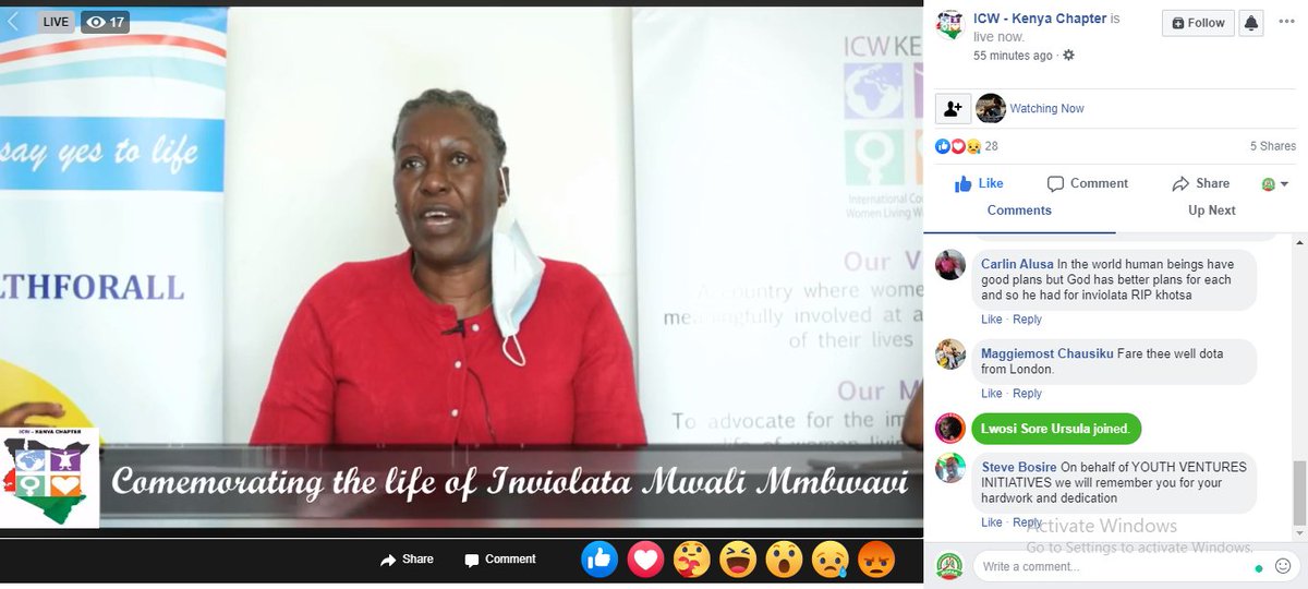 wofakkenya's tweet photo. Dorothy Onyango, celebrating the life of MS. Inviolata Mwali on @IKenyachapter Facebook Live.
@NEPHAKKENYA @AYARHEP_KENYA
#RipInviolata
#FallenIcon https://t.co/vHKtPbq0LO