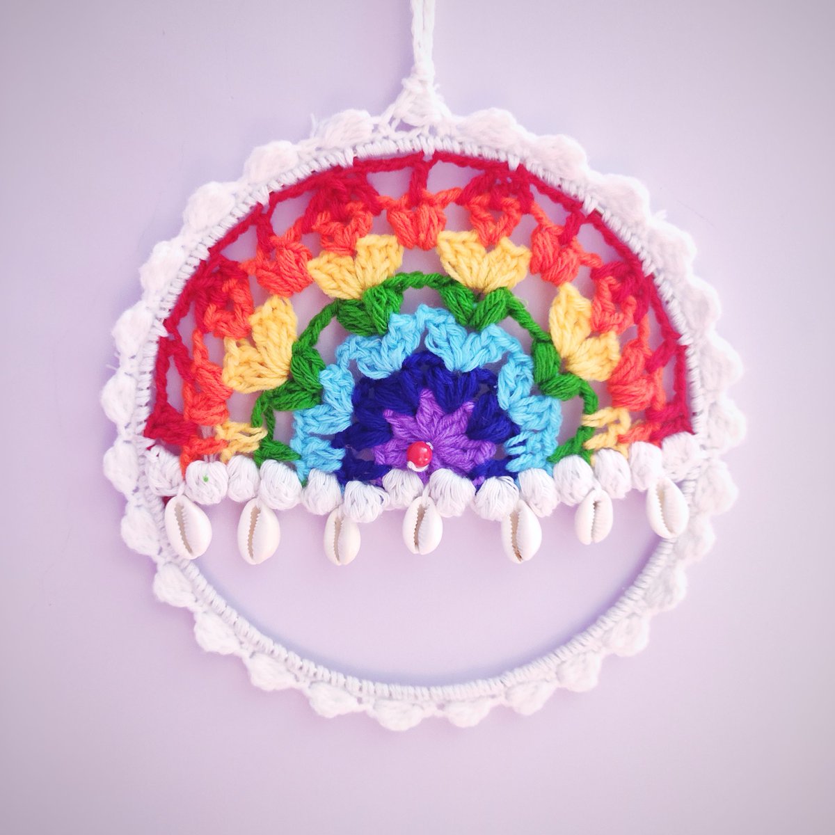 HookedLoops's tweet photo. Youtube tutorial-
https://t.co/26jfzq9T2P
Free written pattern
https://t.co/iXxmAbKy6U
My dear crochet lovers, I have a beautiful crochet pattern for you today! We all love rainbows, clouds and dream-catchers. So I added a beautiful crochet rainbow in my dream-catcher. https://t.co/wQJQmHNQxs