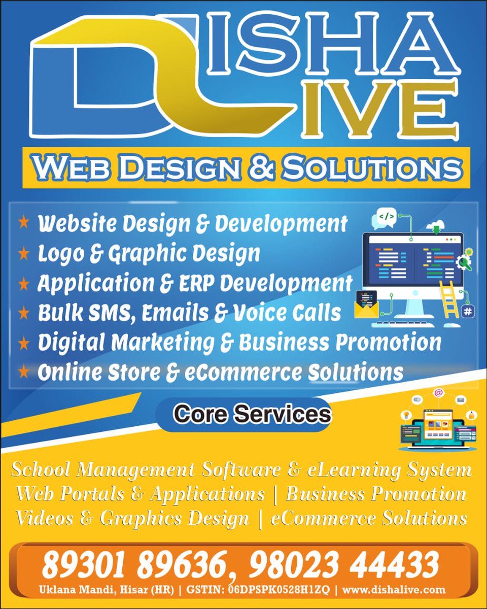 sahitylive's tweet photo. #DishaLive #WebDesign #WebSolution #WebDevelopment #LogoDesign #GraphicDesign #appDevelopment #BulkSMS #DigitalMarketing #BusinessPromotion https://t.co/JKh9jEQ3V2