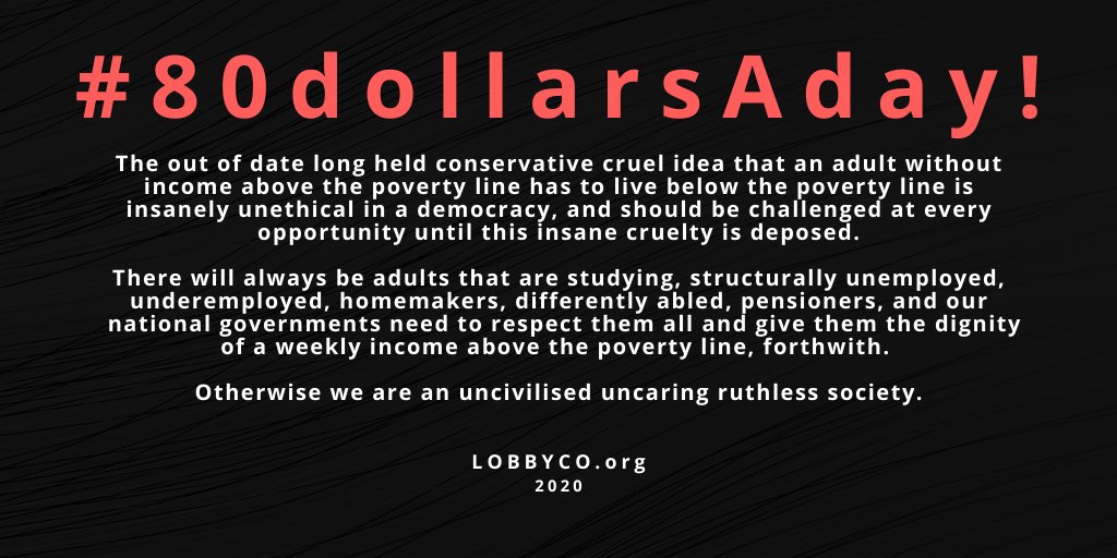 lobbycoorg's tweet photo. @unionsaustralia #80dollarsAday minimum with an #IncomeAct to protect low income people. Nothing less is appropriate.
Unions NEED to protect people in and out of employment for their whole life, even when retired, ethically maintaining standards above the poverty line or more at all times. https://t.co/XwCbQqq4MR