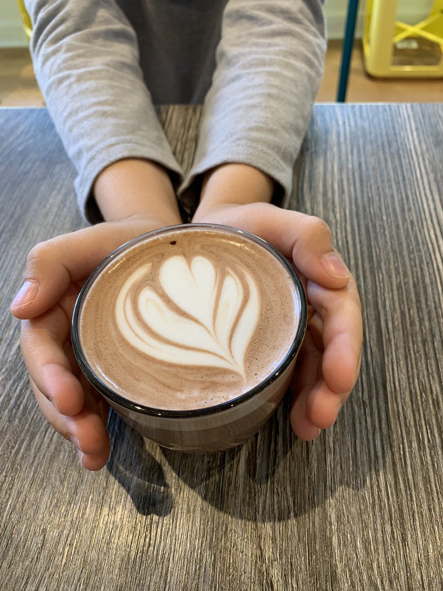 Brunching <a href="/BlkandYlwMK/">Fourth & Fifth</a>              Little A so excited by his hot chocolate #Foodie #MK