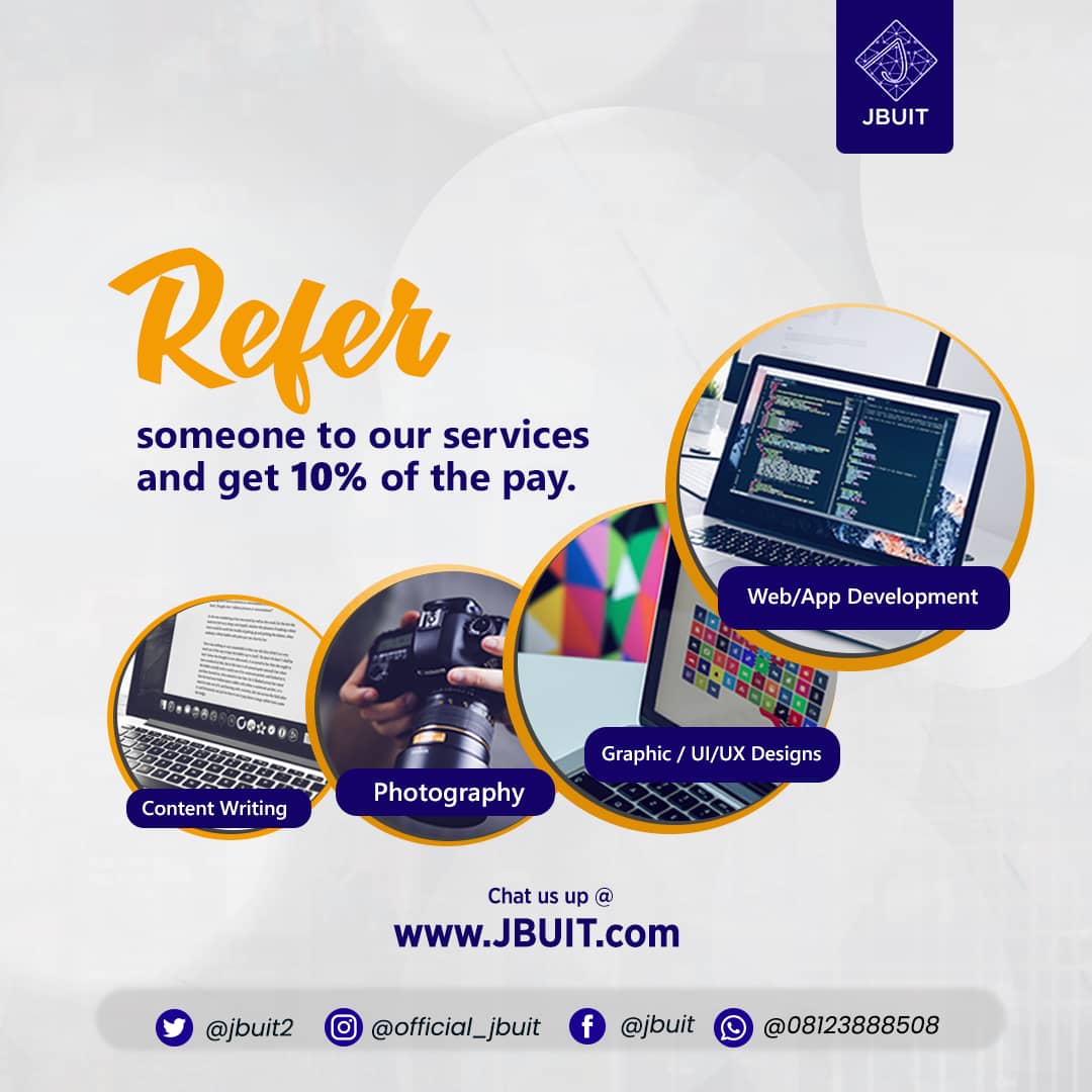 JBUIT2's tweet photo. New offer!!!😍.

Refer someone to our services and guess what? You get 10% of the pay!....Isn't that interesting?😲....Yes!.
So what are you waiting for?...Send us a DM and let's get you the process 😊😋

#kiddricca 
#5thAugustBlackDay 
#BeirutExplosion 
#wednesdaymorning 
#Asuu https://t.co/mC2UDzo6nP