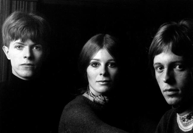 Ray Stevenson #photography David Bowie, Hermione Farthingale and John Hutchinson... the band Feathers, 1969.