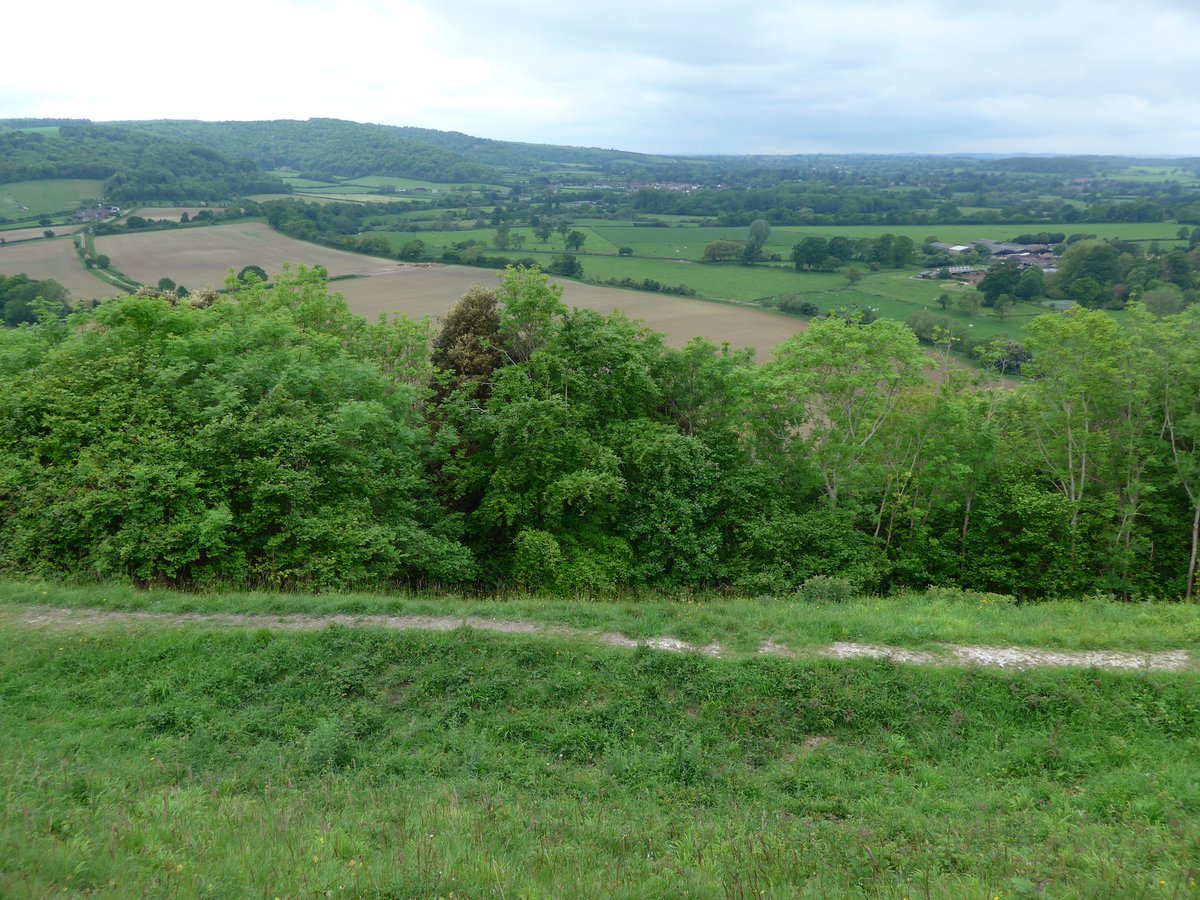 Hod Hill  #Dorset for  #HillfortsWednesday:The view to the North of the Iron Age ramparts to the Iwerne Valley and the view NW to the River StourProper lovely 