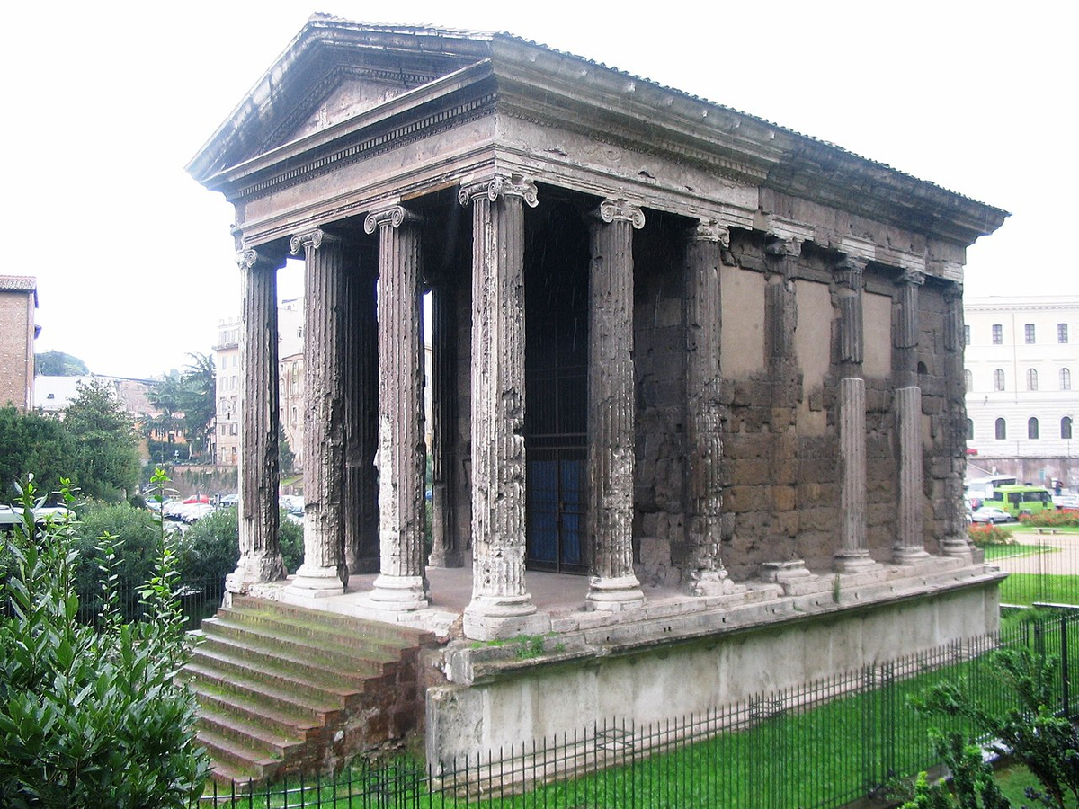 Al ladito, en pleno Foro Boario, tenemos el templo de Portunus (izquierda).Se usa con frecuencia para ilustrar el templo romano "prototipo" junto a la Maison Carrée de Nîmes (derecha).Qué bonitos son, ¿verdad?