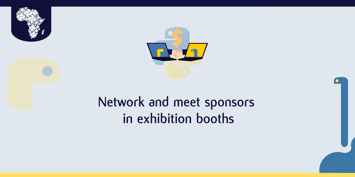 pyconafrica's tweet photo. Day 2 of #PyConAfrica20 brings another session of "Network and meet sponsors in exhibition booths" coming up next.

Stay tuned and network!

#PyConAfrica20 #PyMeets https://t.co/VqaVEl9WS2