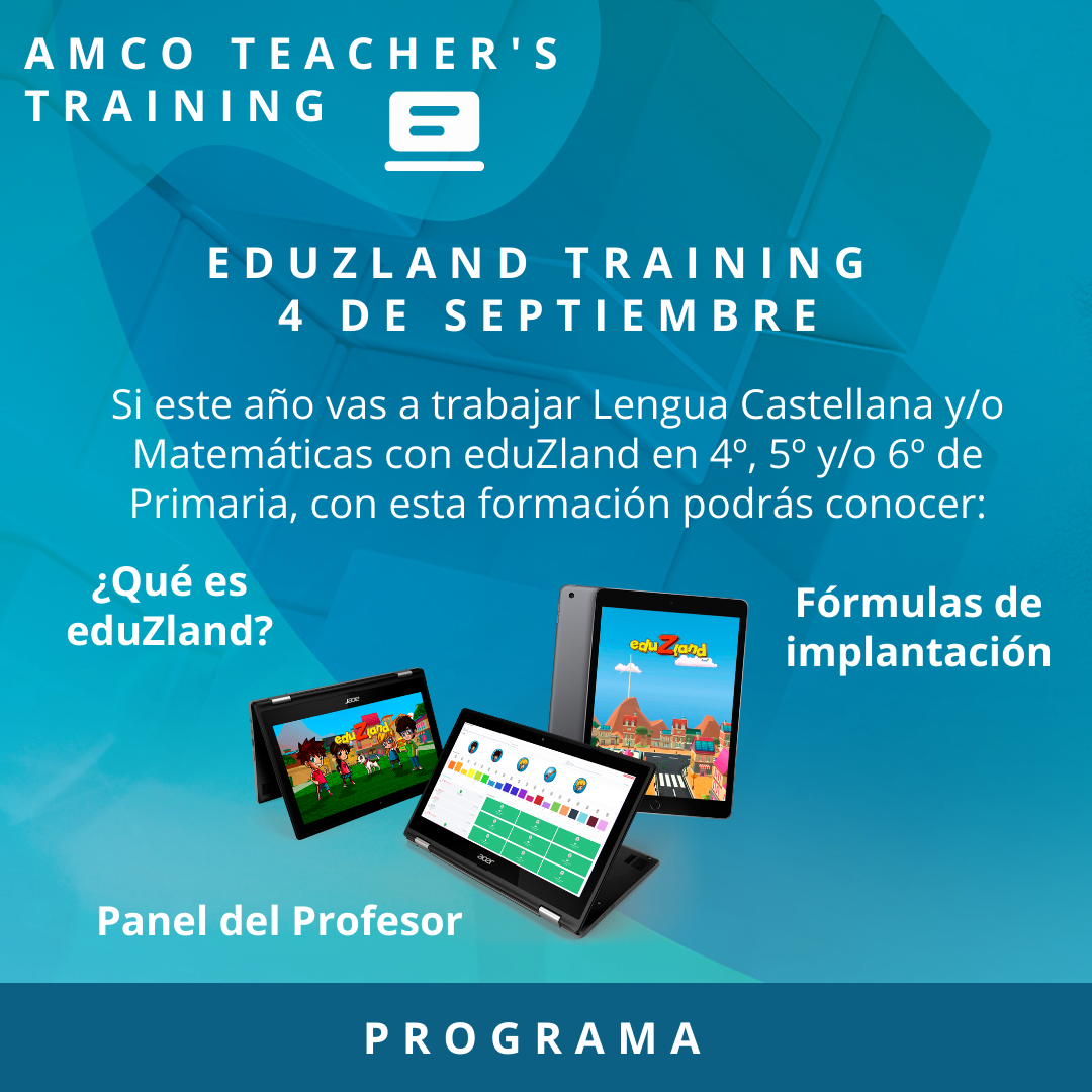 EduZland's tweet photo. 👩🏼‍🏫👨🏽‍🏫 Amco Teacher's Training | Si el nuevo curso vas a gamificar tus clases de Lengua y Matemáticas, no puedes perderte esta formación online específica para los profes #eduZlander

¡Inscríbete! ➡️ https://t.co/6qXikOQyC2

#eduZland #juegaprender #primariadigital https://t.co/kWfDy3CZyV