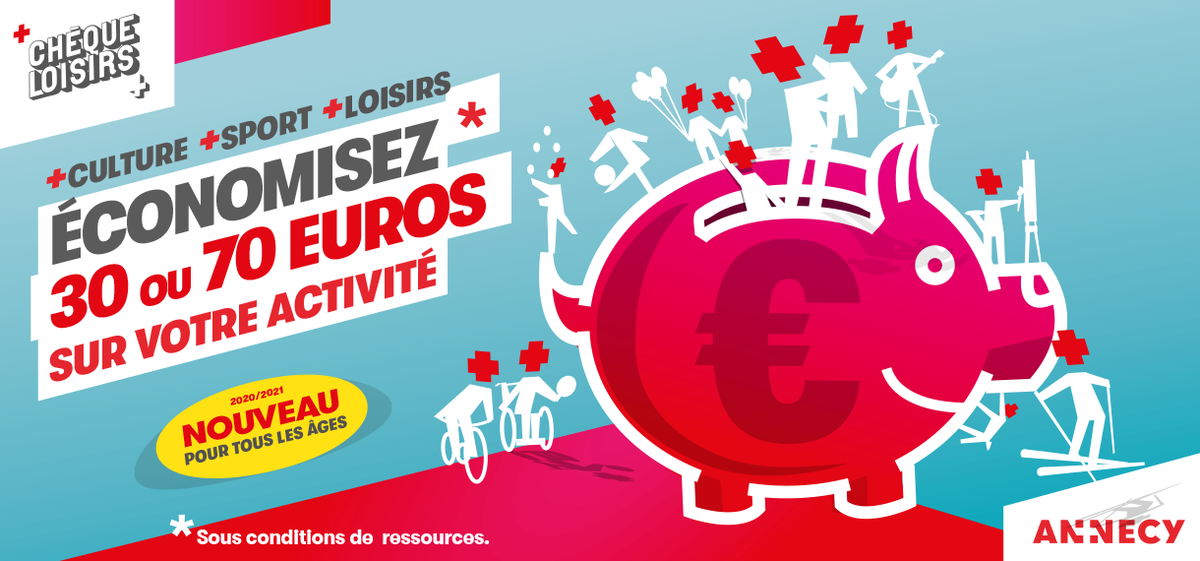 Le Chèque loisirs, une aide de 30€ ou 70€, sous conditions de ressources, pour que chaque habitant de la commune nouvelle puisse pratiquer une activité sportive, culturelle ou de loisirs dans l’une des 80 associations partenaires.

infojeunes.annecy.fr/cheque-loisirs…