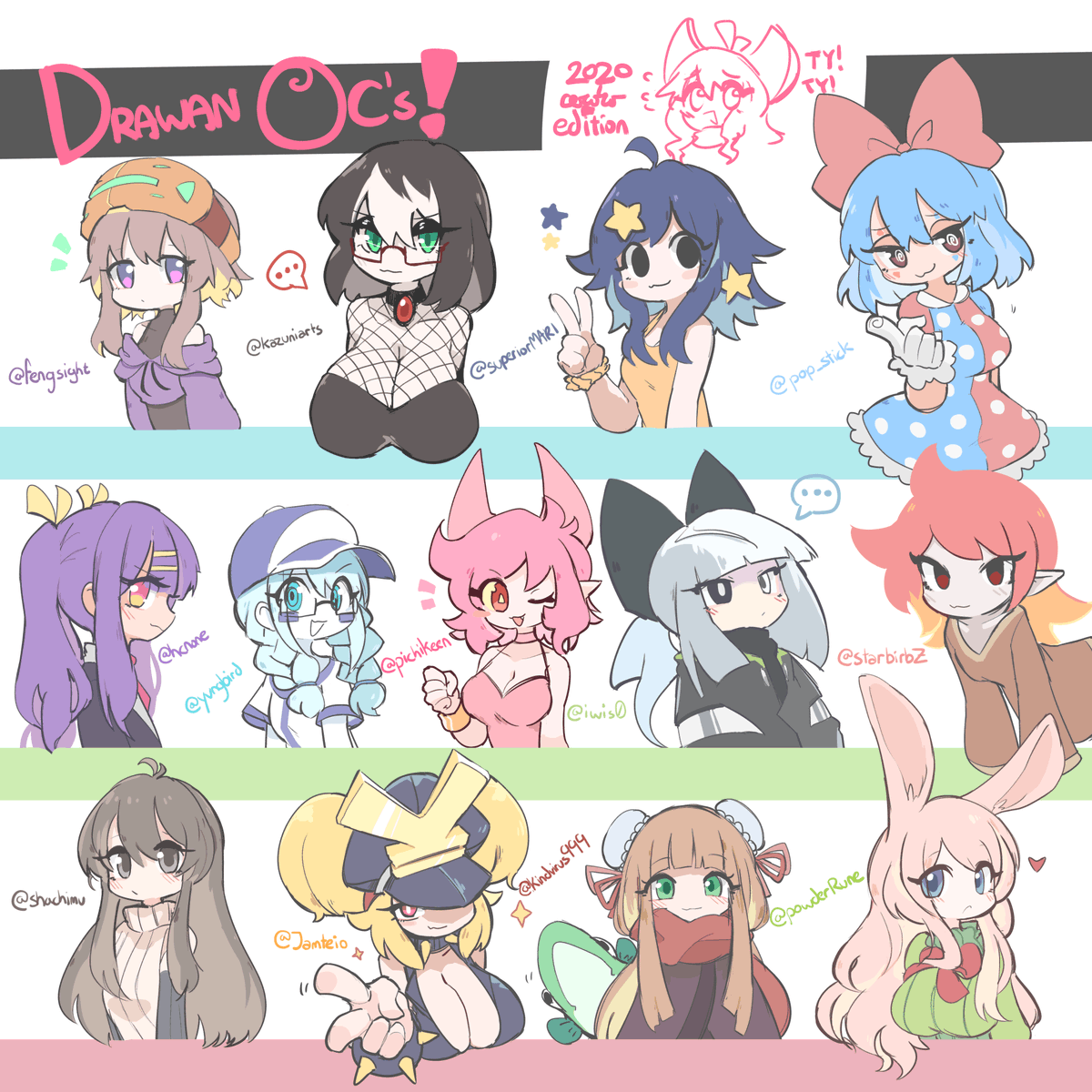 finally buckled down and did the mutual thing!!!
thank you for the ocs friends... am glad I finally did it, I hope I did them justice!!♥️? 

( sorry 4 those I couldn't get to aaAA) 