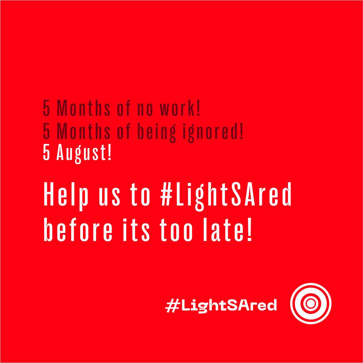 Light SA Red // Don’t forget to join us at 6-8pm as we come together to support our industry, shine a light on the events industry during these trying times. #LightSAred

@mmKubayiNgubane <a href="/PresidencyZA/">The Presidency 🇿🇦</a> <a href="/Tourism_gov_za/">Dept of Tourism</a>
<a href="/the_dti/">Technical Information Center</a> <a href="/SportArtsCultur/">Department of Sport, Arts and Culture</a> <a href="/eNCA/">eNCA</a> <a href="/SABCNews/">SABC News</a> <a href="/News24/">News24 🇿🇦</a> <a href="/ewnupdates/">Eyewitness News</a>