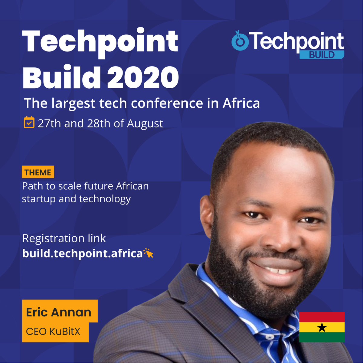 TechpointAfrica's tweet photo. 14. @KudiBos (Ghana), CEO @kubitx . He will be speaking on “Secured digital currency for Africa’s future”. https://t.co/amy1jUJxfP