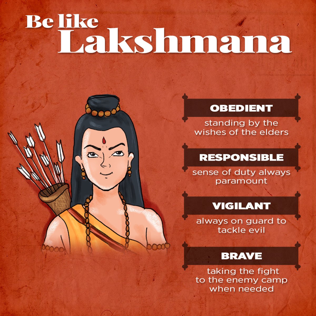 3. Be like Lakshmana - obedient, responsible, vigilant and brave! #LessonsFromRamayana  #JaiShriRam  #RamMandir
