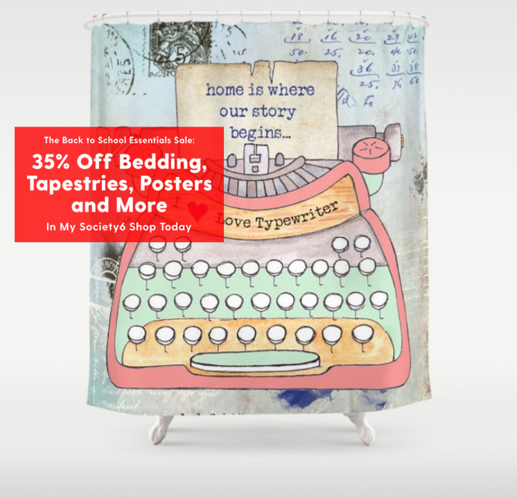 julianarw's tweet photo. Ends 8/9 #sale Up to 35% off some products. Check at:  https://t.co/yxQBFieSiJ - #society6  #giftideas  #dorm #dormdecor #collegedorm #homedecor #roomdecor  #bath #bathroomdecor #typemachine #writer #showercurtain https://t.co/m3xTZucSil