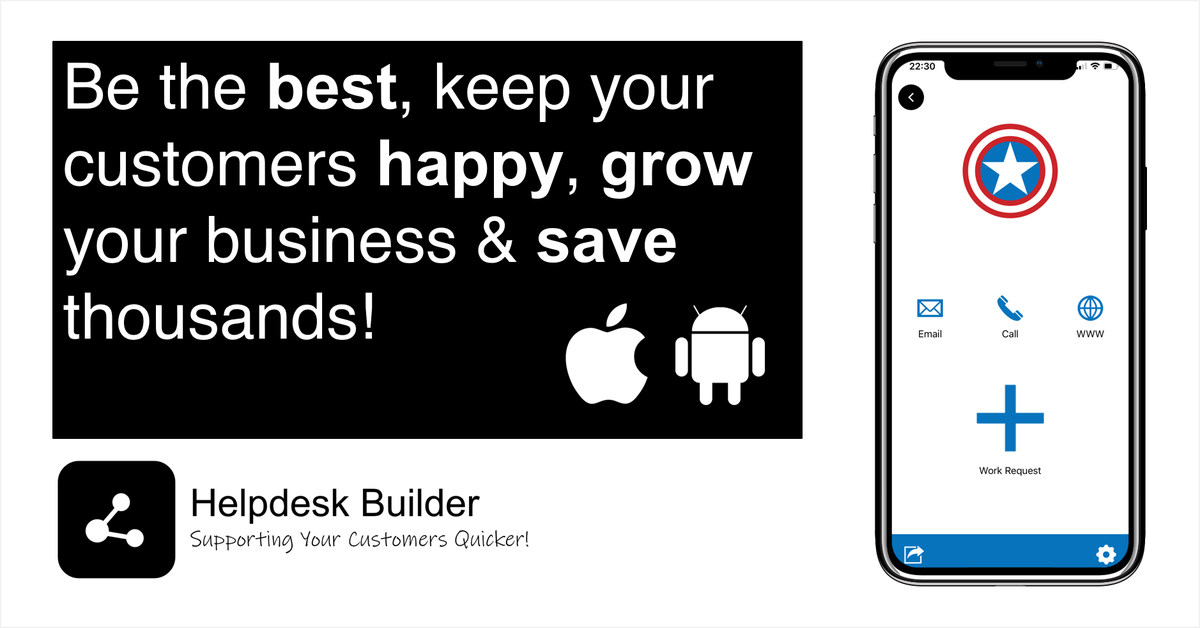 HelpdeskBuilder's tweet image. Helpdesk Builder - be your Customer&apos;s hero!

Download the new Helpdesk System App for FREE!  Brand it your way!  Effortless sharing &amp;amp; collaboration capability.  

#Helpdesk #HelpDeskSystem #FacilitiesManagement

Get more detail here helpdeskbuilder.com