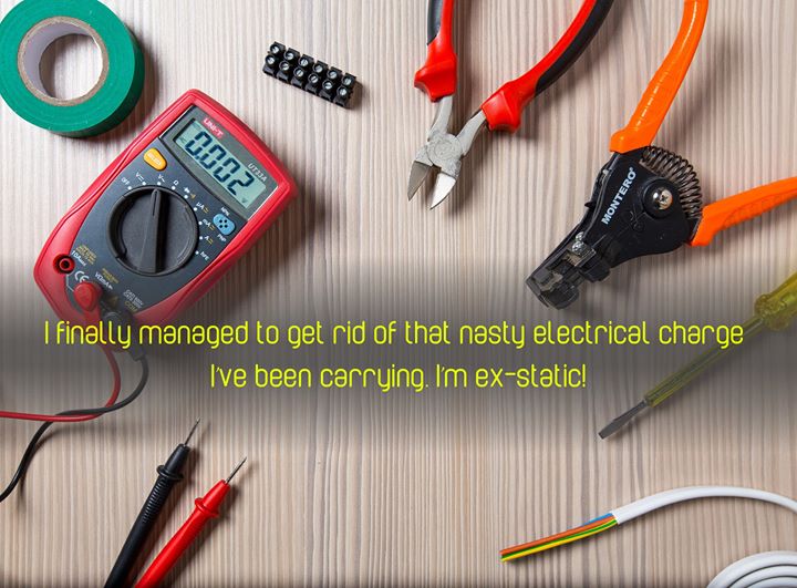 #ExStatic #ElectricalCharge #Funny #Joke 
Visit our Website: kkelectric.com 
#KKElectric #Electrical #Electrician