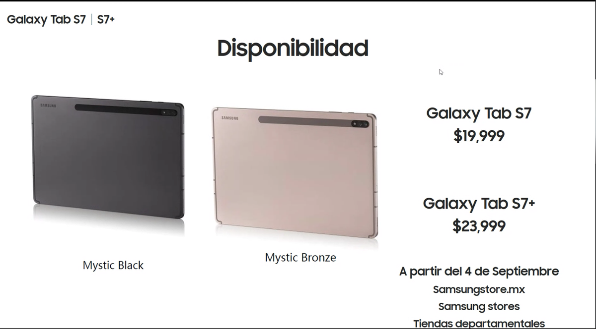 Aura_'s tweet photo. #galaxytabs7 - $19,999 MXN
#galaxytabs7+ - $23,999 MXN
A partir del 4 de septiembre
#SamsungEventNG #unpacked2020 #GalaxyUnpacked #samsung @samsungmobilemx https://t.co/vpuQmESrAy