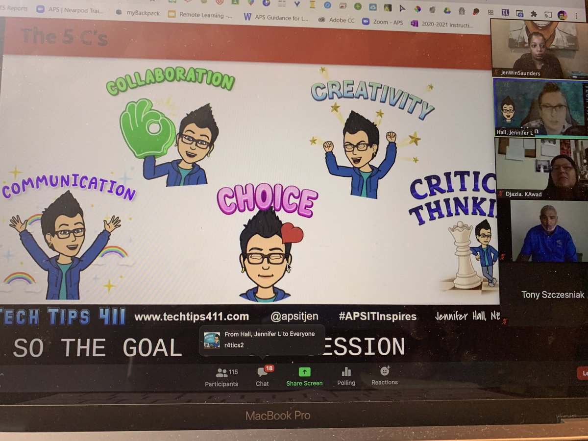 JenWinSaunders's tweet photo. PL day is always exciting when I get to sit in an @apsitjen training! #shessosmart #ialwayslearnsomethingnewfromher #amplifyingstudentvoice #WFH #APSITinspires ๐ฉ๐ฝโ๐ป๐ป๐ฅ https://t.co/9URsLDiimx