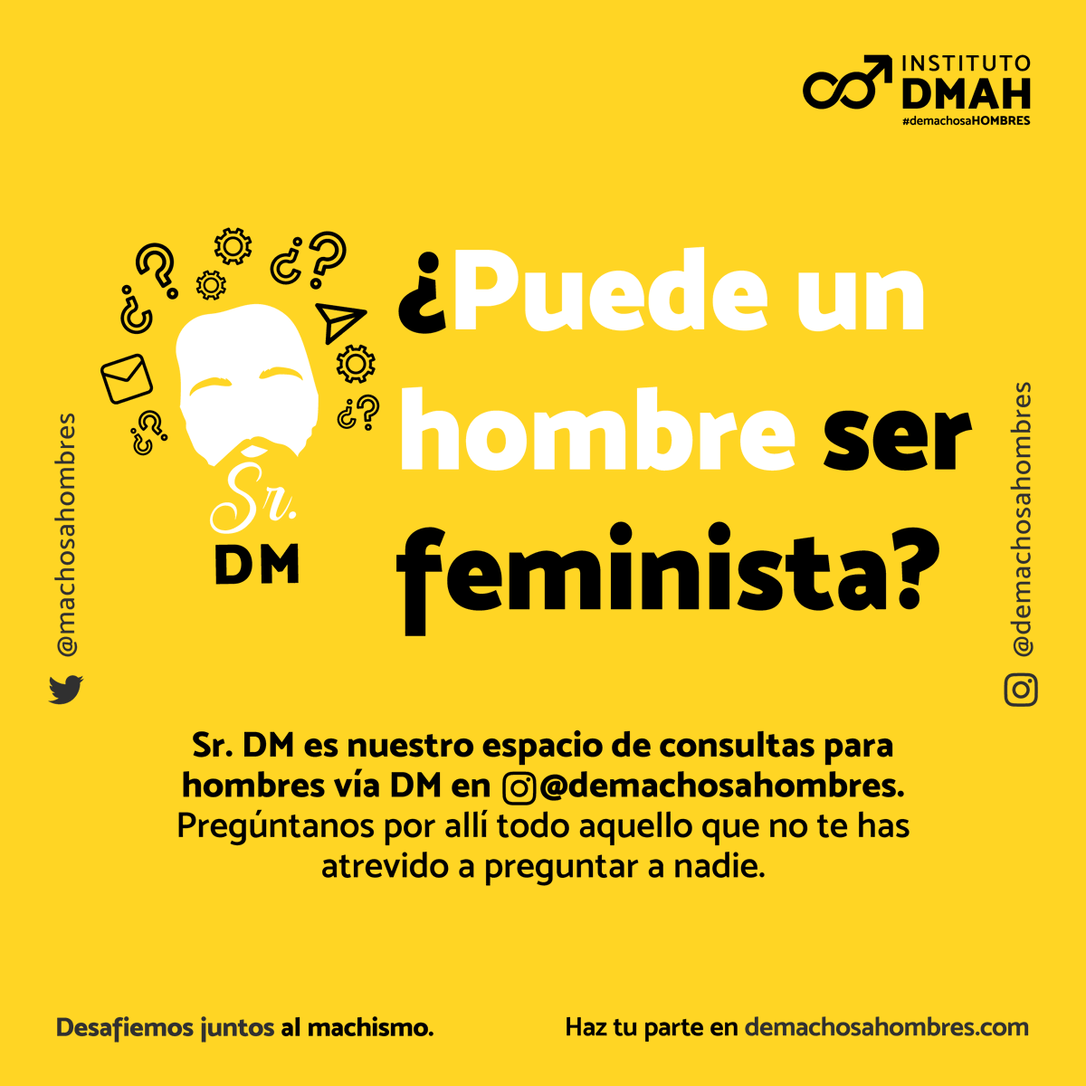 machosahombres's tweet photo. ¿Puede un hombre ser feminista?

Constantemente nos llegan preguntas como ésta, por eso creamos Sr. DM, nuestro espacio de consultas para hombres vía DM en https://t.co/Bg4wWRpFfy

Mándanos mensaje en Instagram y con gusto te responderemos.

#ForReEducation https://t.co/PQueemg0JN