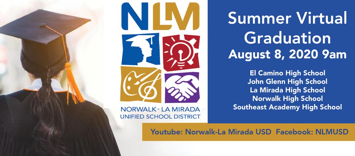 #nlmusd Summer Virtual Graduation is this Saturday at 9am. Subscribe to the NLMUSD Youtube channel and Facebook page for notifications.