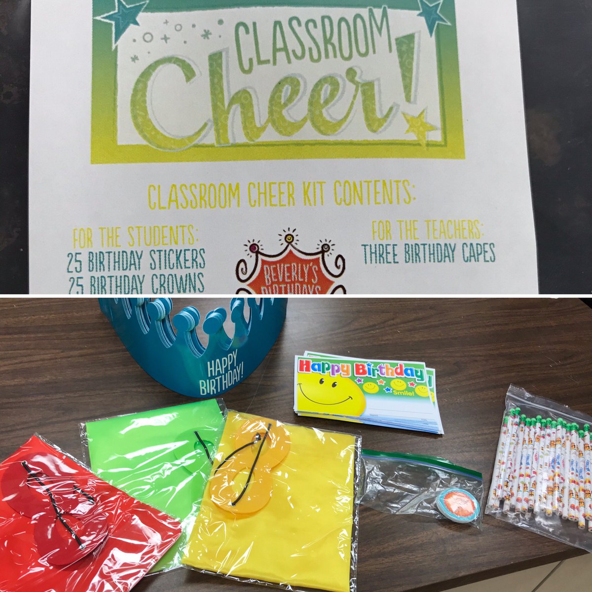 Thank you to <a href="/BevBirthdays/">Beverly's Birthdays</a> and <a href="/EduPartnership/">EducationPartnership</a> for the classroom cheer bin! Our elementary teachers now have supplies for birthday parties and do not have to buy their own 🎉 🍰 🥳 <a href="/AIUMonValley/">AIU Mon Valley</a> @AlleghenyIU3