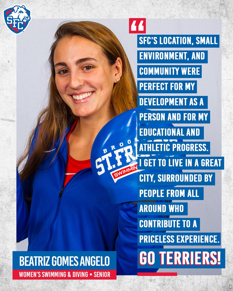 SFBKTerriers's tweet photo. Women's swimming & diving's Beatriz Gomes Angelo notes that SFC's location, small environment, and community were perfect for her development #WhySFC π
#BrooklynTough | #TerrierPride https://t.co/Smb5qmPRRN