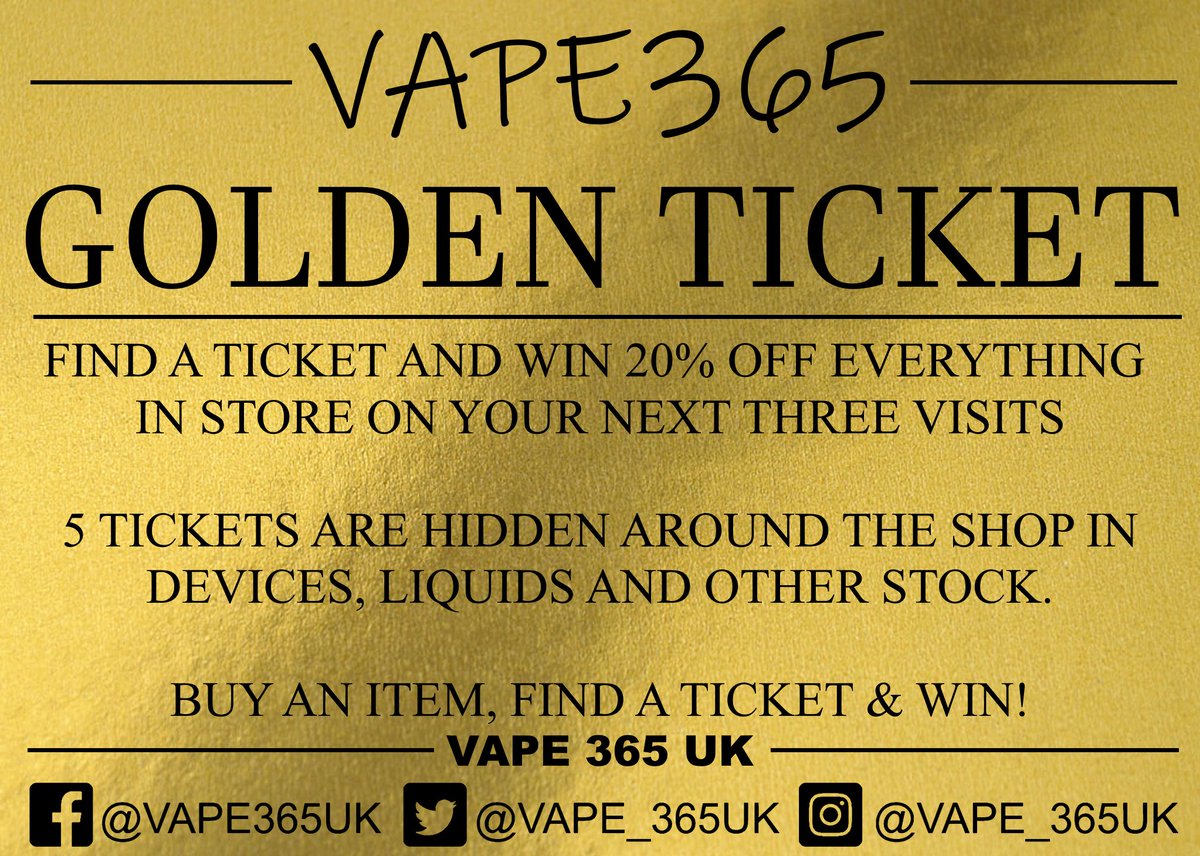 🏅🎫  GOLDEN TICKETS HAVE BEEN RELEASED 🎫🏅

WIN 20% OFF EVERYTHING IN STORE

5 Golden tickets are hidden in items round the store, buy a winning item, get 20% off everything the next 3 times you visit.

Be quick, one they have gone, they have gone...

#onestockport #Stockport