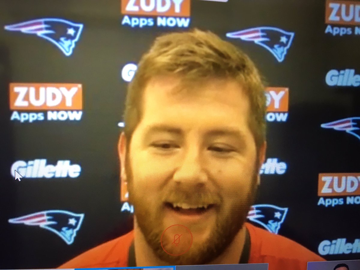 Patriots left guard Joe Thuney didn’t just get the franchise tag this offseason (he says he is fine with it), he will also get his MBA in the coming days. Thuney has been smiling his way through this videoconference. He says he is just happy to be with teammates after quarantine.