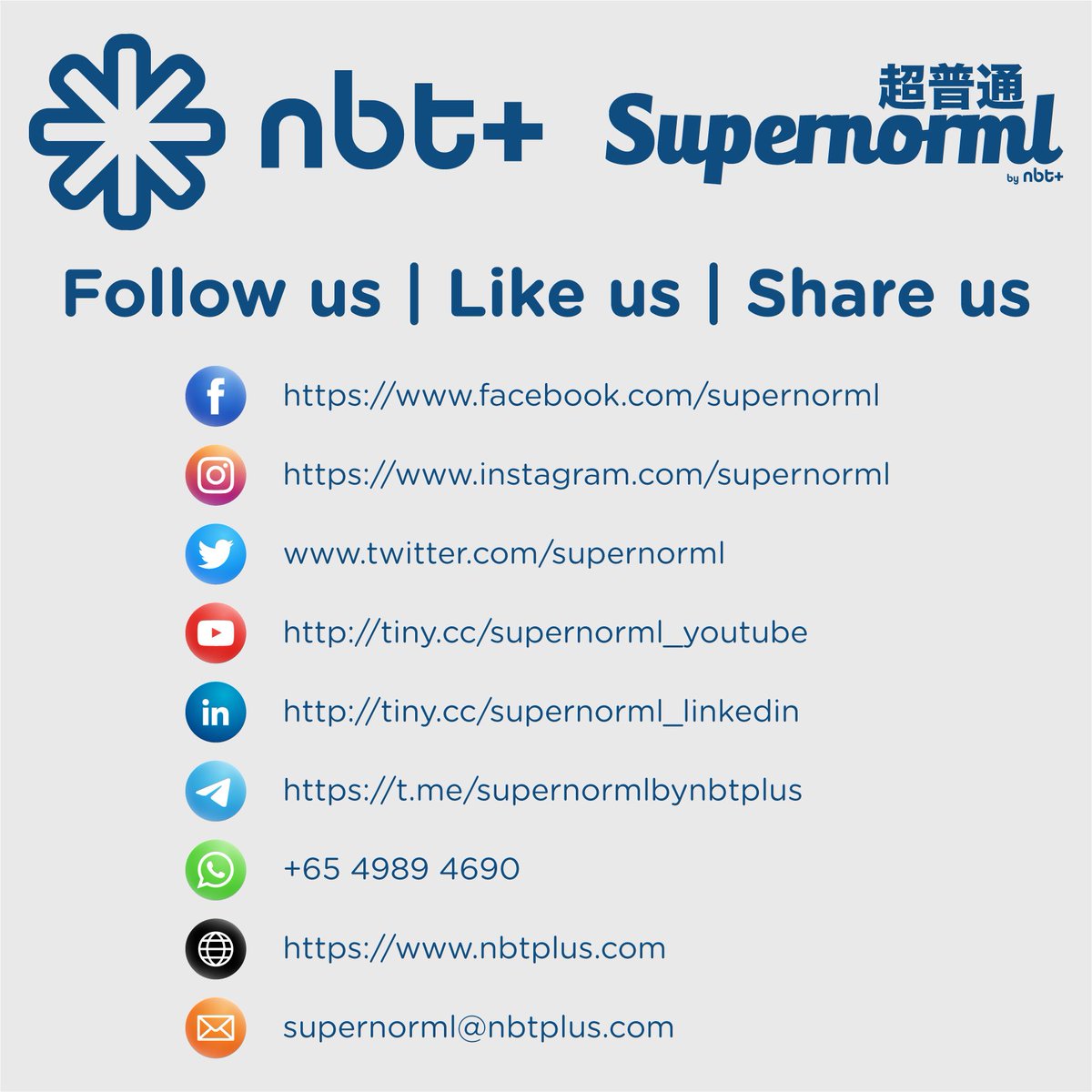 supernorml's tweet photo. Here are our official Social Media channels:
Facebook: https://t.co/ih4prTJlbx
Instagram: https://t.co/zB6c4HEuw1
Twitter: https://t.co/Pvw0ai1DSu
YouTube: https://t.co/tgrJVsOcY7
Linkedin: https://t.co/17k7lHiWIN
Telegram: https://t.co/0tEWGYPrSN
Whatsapp: +65 4989 4690 https://t.co/hwgTrlut3N