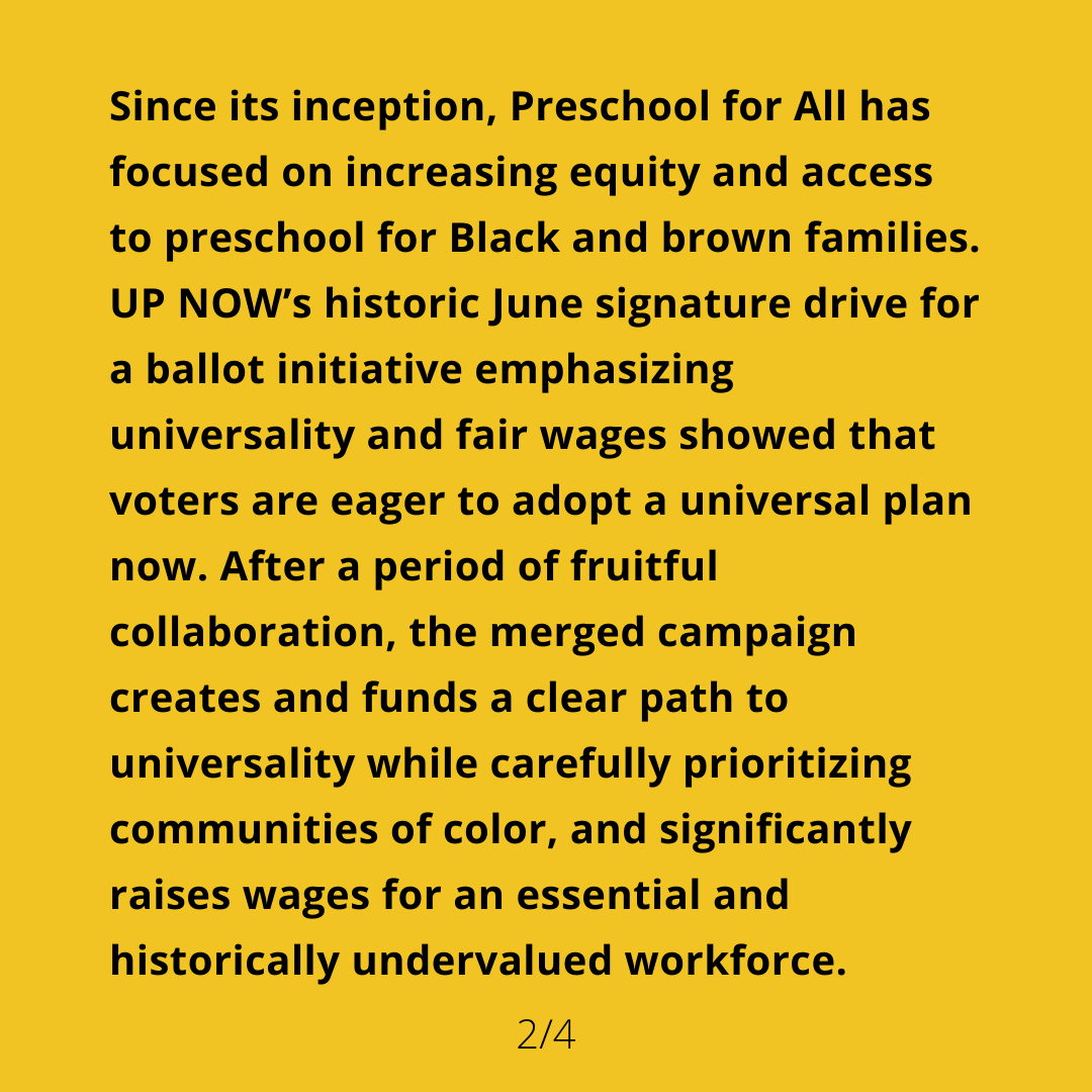 friendsofpfa's tweet photo. 🧵*Clears throat*
We have NEWS &amp; a statement. The tl;dr is that we have merged with Preschool for All, the MultCo plan for preschool. Thanks to your huge June turnout &amp; many fruitful conversations, the joint plan is TRULY universal &amp; guarantees a bare minimum $18/hr wage. (1/3) https://t.co/Y0iNd8nbeZ