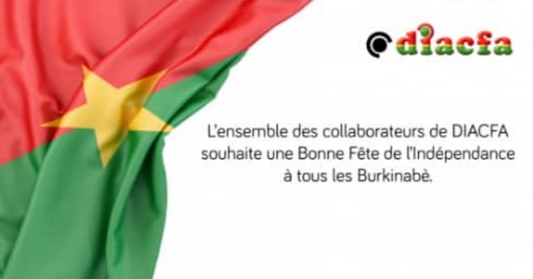 DiacfaBF's tweet photo. {célébration}
L'ensemble des collaborateurs de DIACFA souhaite une bonne Fête de l'indépendance à tous les Burkinabè. https://t.co/6GIBCOravO