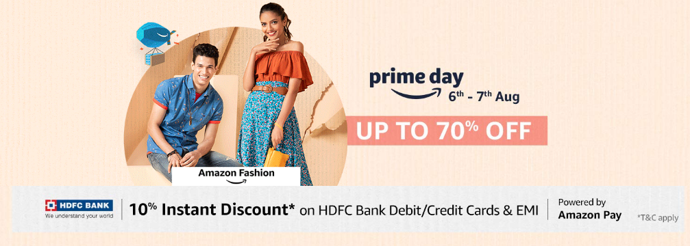 mytokri's tweet photo. Amazon Prime Day Sale! 6th - 7th August upto 70% off, get 10% instant discount on HDFC Bank Debit/Credit Cards. 
Shop Here: https://t.co/K4zL28VH7p https://t.co/pkO7ultw7L