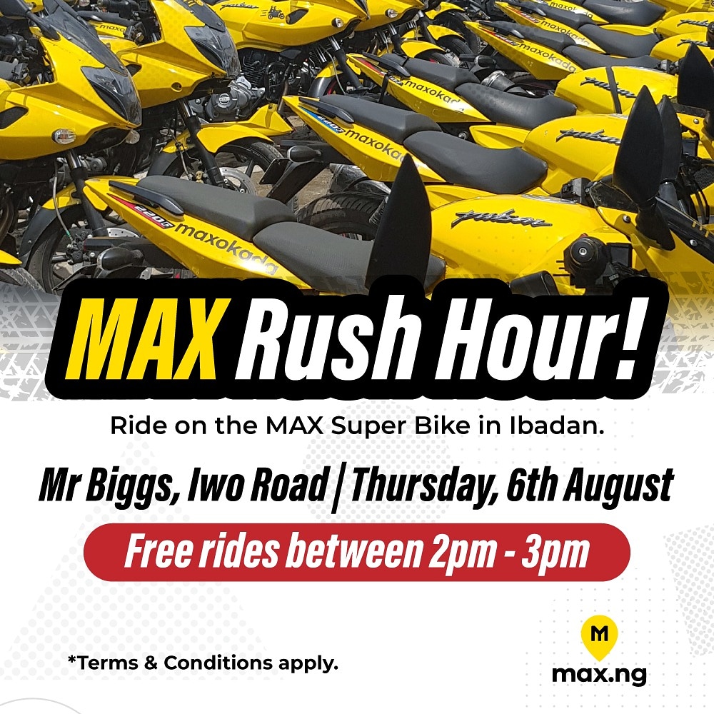 maxdrive_ai's tweet photo. Yaaay ππ
Are you going to be at Iwo road between 2pm - 3pm?
Let's take you safely to your destination for free with the MAX Superbike πΊπ»
#GoWithMax #MAXOkada #safety https://t.co/J8iwJ9wxOn