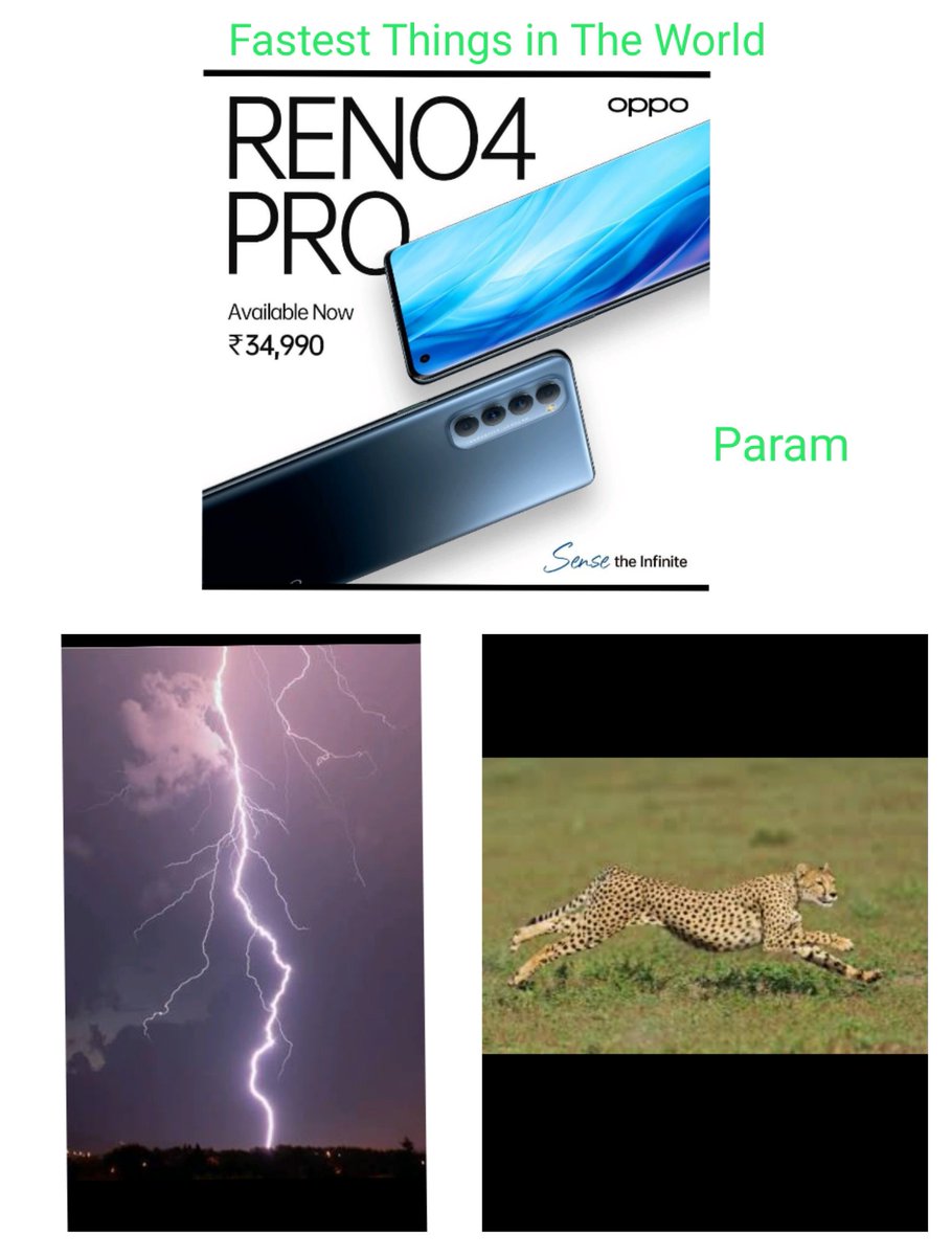 @tasleemarifk 1) #OPPOReno4Pro have A Fast Screen (90Hz Curved Display) With Fast Charging (65 Watt SuperFast VOOC Charging) #OPPOReno4Pro is Faster Than Speed of Lightning, Cheetahs,Bullet Train,Human Brain, Peoples Who Spreading Rumours,Usain Bolt & MS Dhoni Stumpings 1/2) #FastChargeFastBuy