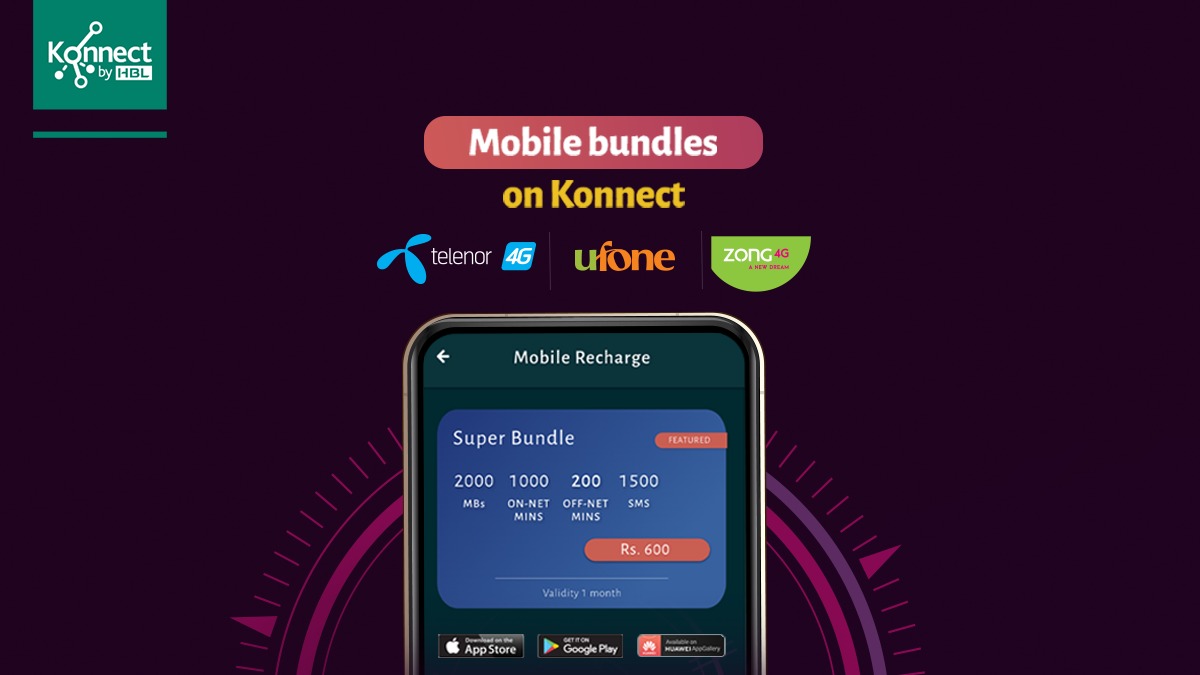 Mobile bundles on Konnect!

Get your favourite mobile bundles on Konnect with ease and never run out of credit again!

Terms and Conditions apply

Download now: bit.ly/2GvZZ4N

#KonnectbyHBL #AbLifeHaiSimple #MobileBundles #StayKonnected