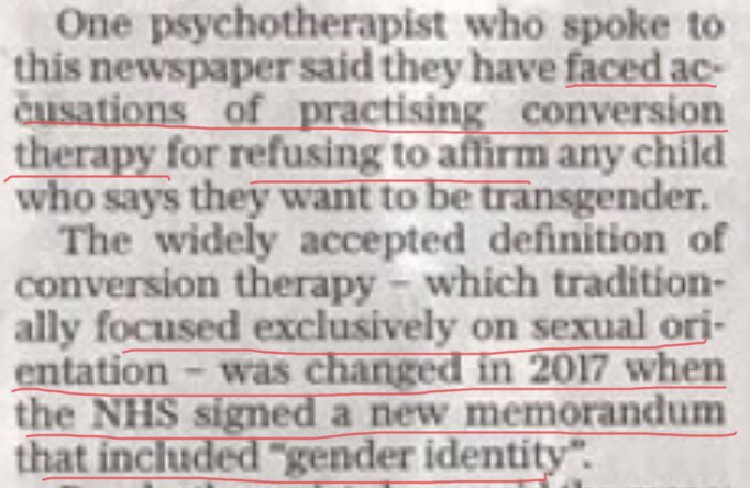 Allowing only  #Affirmation is the real  #GayConversionTherapy. The NHS should reject the Memorandum of Understanding that confuses Sexuality with Gender Identity.