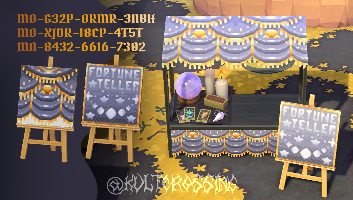 KvltCrossing's tweet photo. 🔮✨New &amp; improved fortune teller stall design!✨🔮
🪄~Feel free to use!~🪄
 #ACNH #ACNHDesign #ACNHDesigns https://t.co/qtSm6BppoA