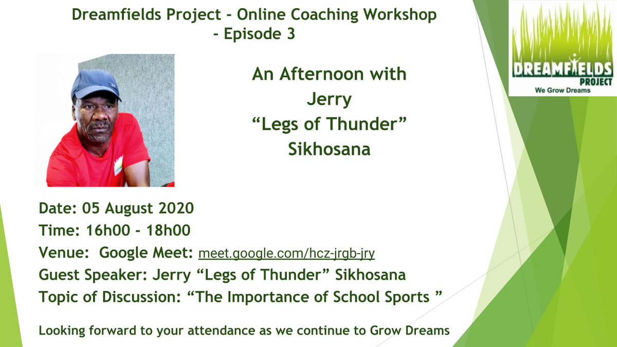 jerrysikhosana's tweet image. Wednesday's are still Schools Sports Days. I will be hosting an Online Coaching Workshop with my friends at #DreamfieldsProject today. I will be talking to teachers about the Importance of Sports for our children.  

How important was sports for you when you were in School?