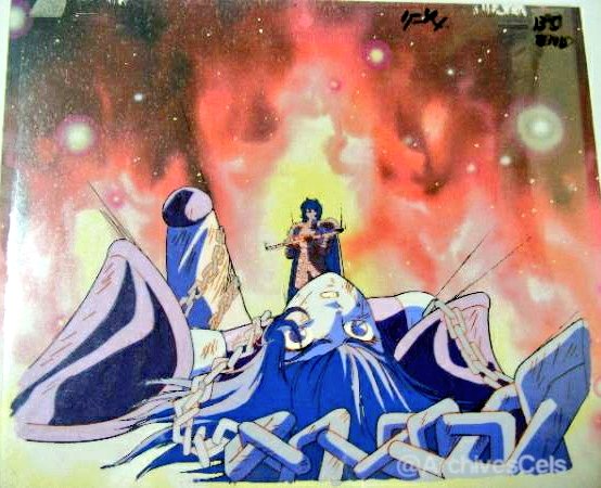ArchivesCels's tweet photo. Episode 111... 

The first minute is just pure art from Araki/Himeno. One color in several tones mixed with pencil lines on shadows. Maybe a tribute to Osamuu Dezaki Akio Sugino? Mr Araki worked with him on several projects... 1/2 https://t.co/FvoBE2JT1C