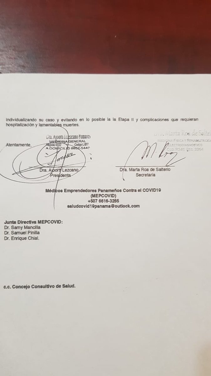 olmedoguillen6's tweet photo. La  @MartaRoa10 en Repr. de Médicos Emprendedores de Panamá 🇵🇦 le solicitan al @MINSAPma             @LPacoSucre adecuar instalaciones no usadas, para la atención COVID-19.
El éxito de controlar la pandemia  🦠 está en la PREVENCIÓN Y ATENCIÓN PRIMARIA.
@NitoCortizo @CSSPanama https://t.co/kxquR5Qqgf