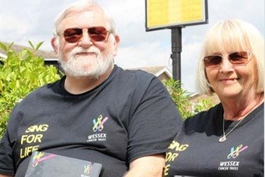 WessexCancer's tweet photo. Pete Watson together wife Sue, joined the Wessex Cancer Trust's Cosham, Sing for Life choir in 2013. Pete explains "It gives me so much more than just singing. Because we have all lived, or are living, with cancer, we all support each other.” https://t.co/a5Ao7418fm
#SingforLife https://t.co/i2lLjGlvJo