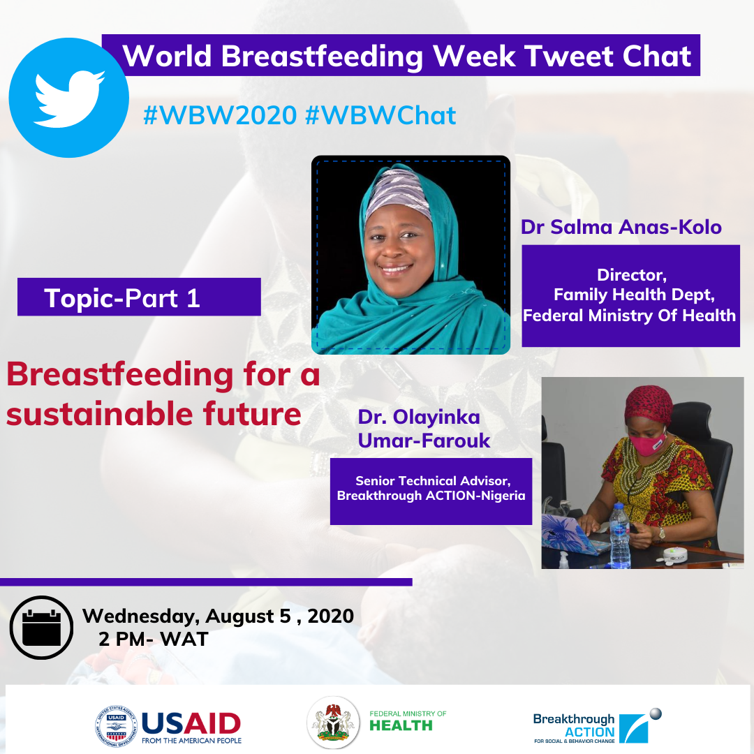 BANigeria's tweet photo. Hello and welcome to this #WBWChat, @BANigeria in collaboration with the @Fmohnigeria and other stakeholders will be hosting a one-hour tweet chat as part of activities to commemorate the World Breastfeeding Week 2020. #WBW2020 https://t.co/JGFqgDWMws