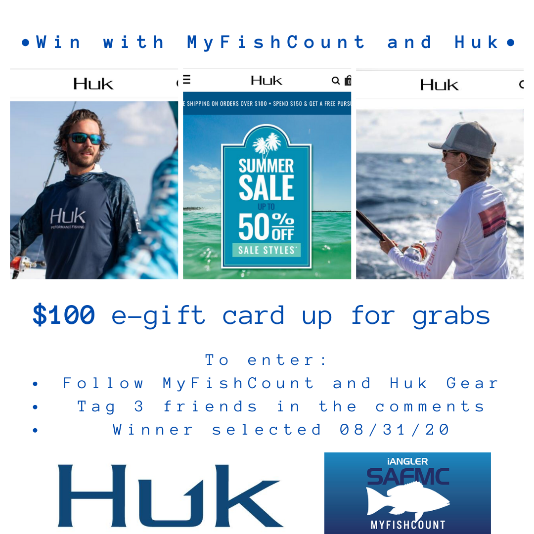 SAFMC's tweet photo. Make your catch count in fisheries management by downloading and using the MyFishCount app! 

Enter today to win this month's MyFishCount Giveaway courtesy of Huk Gear via the Angler Action Foundation. https://t.co/fapEYrwFg6