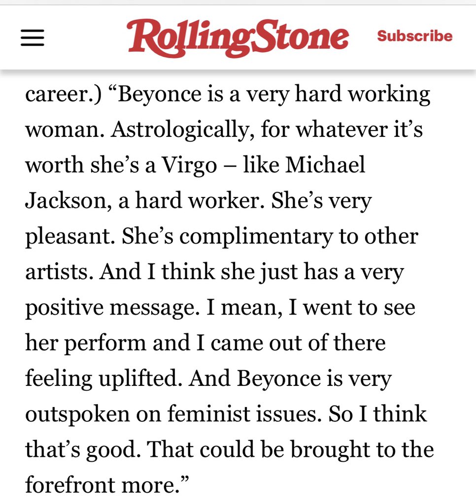 2) Aretha Franklin talked about Beyoncé’s impact on Feminism in her last interview with  @RollingStone:“I came to see Beyoncé in concert and came out feeling uplifted” .. “Beyoncé speaking on feminist issues could bring it to the forefront more.”