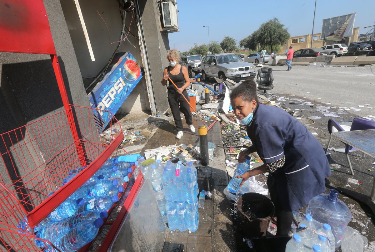 The  #Beirut blast wiped out up to 85% of Lebanon's grain stores, triggering worries of a food crisis.Lebanon imports most its food and is in the middle of an economic crisis.Nearly 1 million in Beirut already don't have enough money to buy essentials, says  @SaveTheChildren.