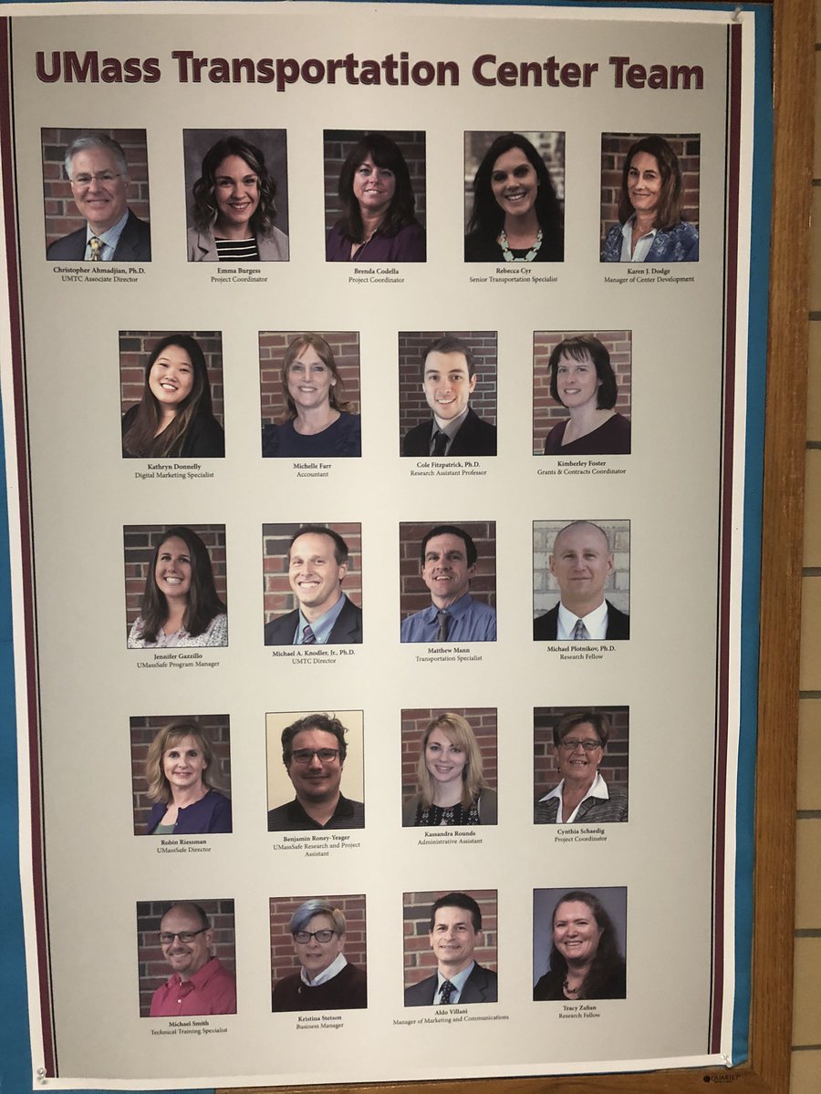 MikeKnodler's tweet photo. Working on campus today (no electricity at home) and got to see this lovely poster in the halls of Marston. What an amazing team we have @UMTC_Amherst! And FYI we the “new” poster already needs to be updated. #stillgrowing #wheressteph @umassengin @mass_cee https://t.co/yKD0JRjsT0