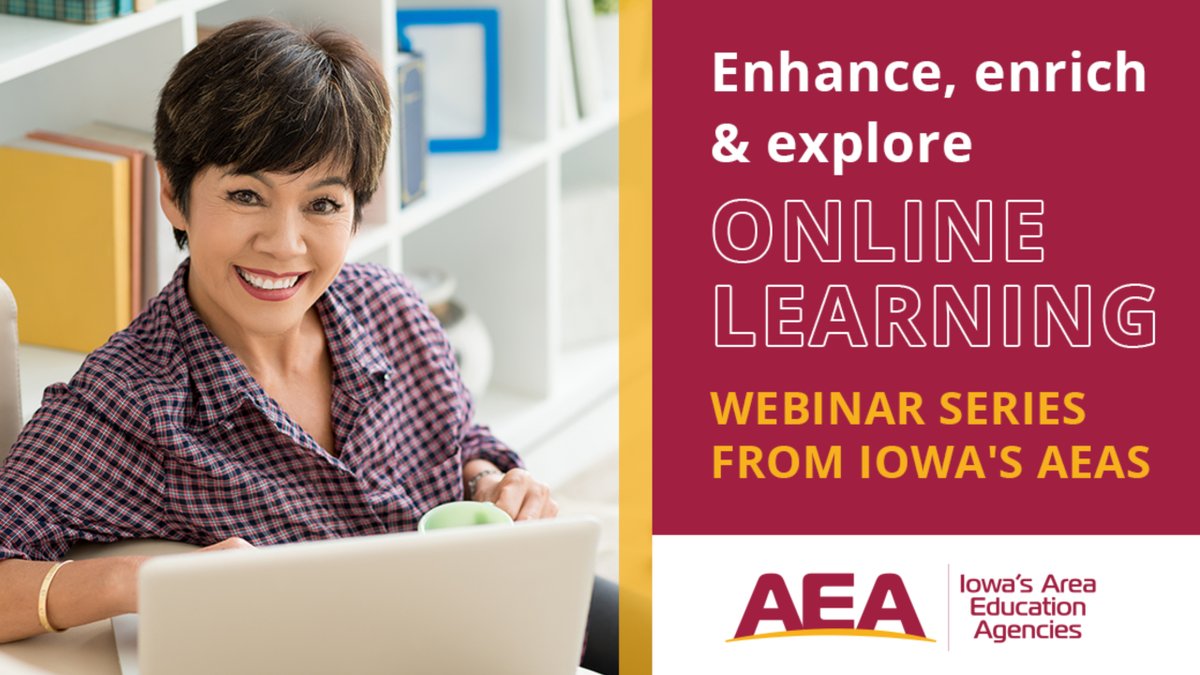 Iowa’s AEAs are delivering a 3 week free webinar series to help support online learning!  Topics include Google Classroom, creating a safe online learning environment, engaging students &amp; more!  View info here: bit.ly/OnlineLearning…

#craea #IowaAEA #OnlineLearning #iaedchat
