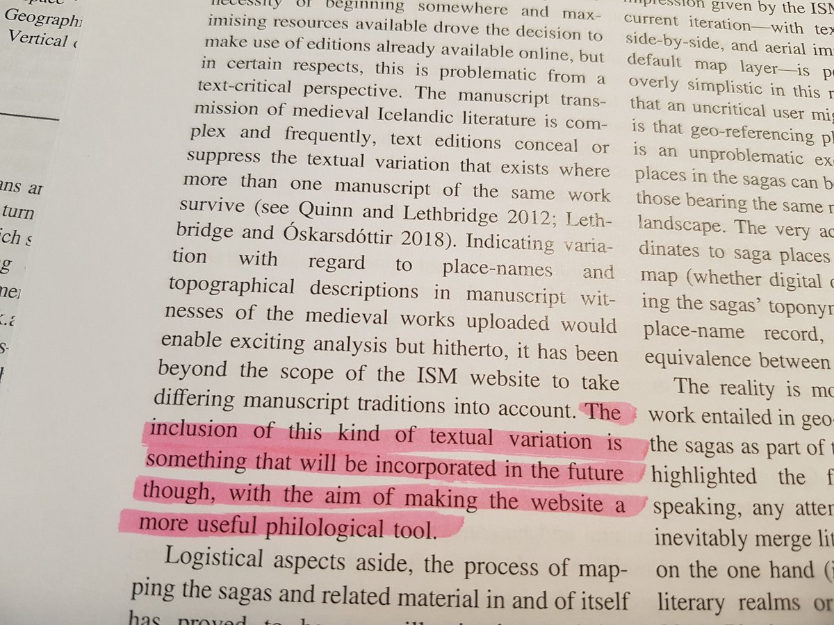 Am happy to see the discussion of variation in place name data and its inclusion into manuscript-based mapping projects in one of the @lethbridge_e' pieces 😊 Curious about how such variation can be included? Have a look at @Norse_World s publications bit.ly/33vr0js