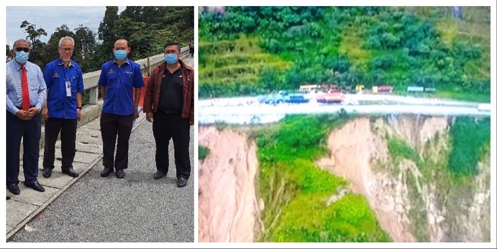Lawatan ke tapak hakisan cerun diKm44 FT185 Jalan Simpang Pulai - Cameron Highland bersama Dato’ Hj Zulkafly, Exco INTAP Negeri Perak.