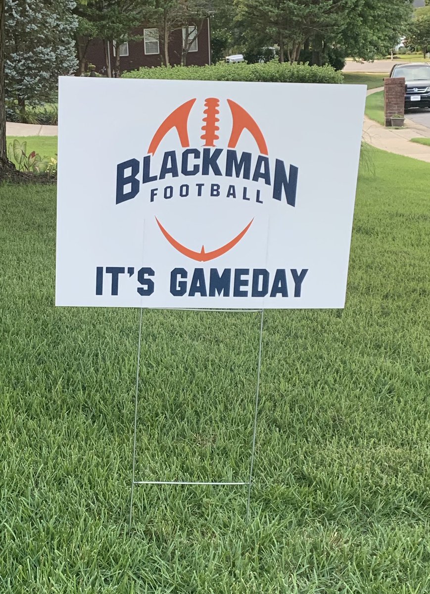crw4687_chris's tweet photo. Blackman Friends!  We are selling yard signs this year to help support the high school football team.  There are two available designs to choose from... 
@BlackmanFtball https://t.co/qISDh8ldS5