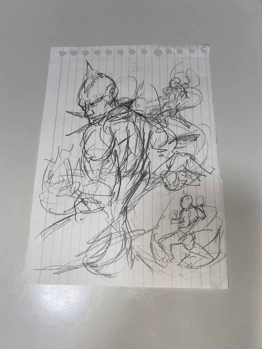メモ用紙に描いてた初期のラフ

目つきがわるい 
